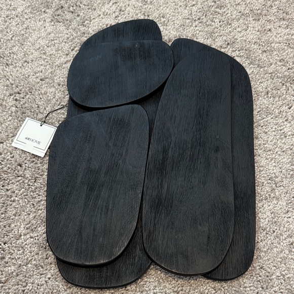 H&M Black Mango Wood Abstract Wall Art Decor